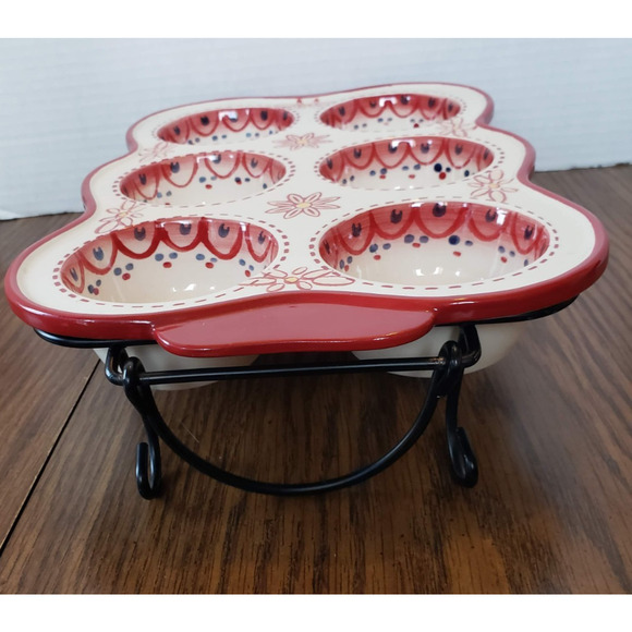 Cooks Tradition Muffin Pan Dutch Porcelain Oven/Mic/Dishwasher Safe - Picture 5 of 13